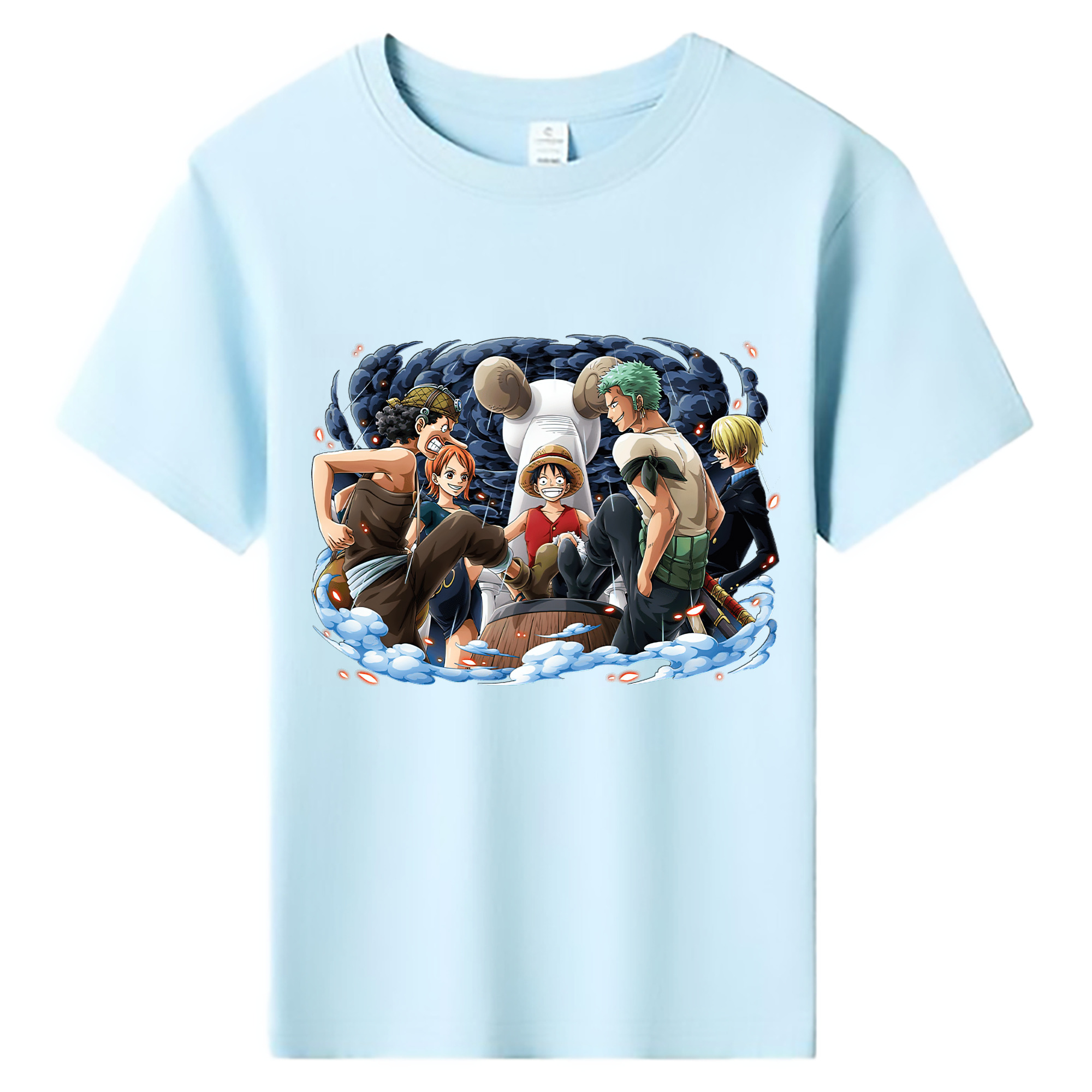 ワンピース モンキー・D・ルフィ ONE PIECE Monkey D. Luffy 綿100％キッズTシャツ（フロントプリント）